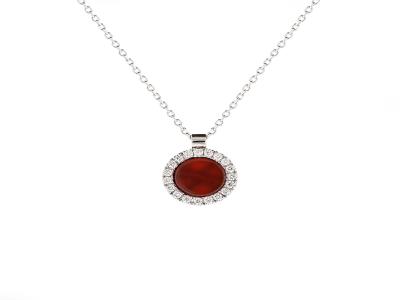 Red Stone Diamond Necklace|Giftonclick